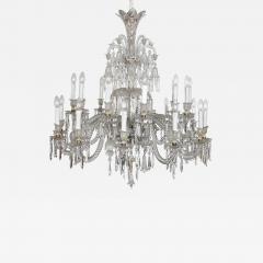  Baccarat Large clear cut glass chandelier by Baccarat - 3412659