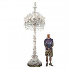  Baccarat Massive antique crystal floor standing candelabrum by Baccarat - 4187187