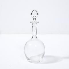  Baccarat Mid Century Modernist Crystal Decanter with Drop form Stopper Signed Baccarat - 3976220