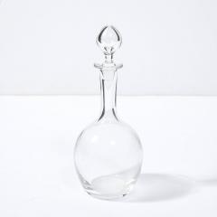  Baccarat Mid Century Modernist Crystal Decanter with Drop form Stopper Signed Baccarat - 3976309