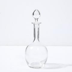  Baccarat Mid Century Modernist Crystal Decanter with Drop form Stopper Signed Baccarat - 3976313