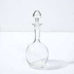  Baccarat Mid Century Modernist Crystal Decanter with Drop form Stopper Signed Baccarat - 3976314