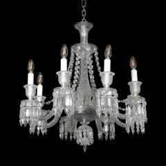  Baccarat Mid Century Modernist Eight Light Crystal Zenith Chandelier by Baccarat - 3523565