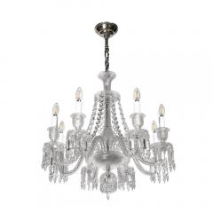  Baccarat Mid Century Modernist Eight Light Crystal Zenith Chandelier by Baccarat - 3523828