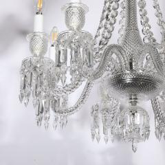  Baccarat Mid Century Modernist Eight Light Crystal Zenith Chandelier by Baccarat - 3523926