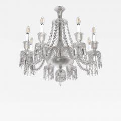  Baccarat Mid Century Modernist Eight Light Crystal Zenith Chandelier by Baccarat - 3527427