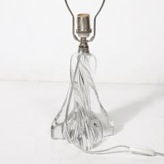  Baccarat Mid Century Modernist Spiral Form Crystal Table Lamp signed Baccarat - 4266008