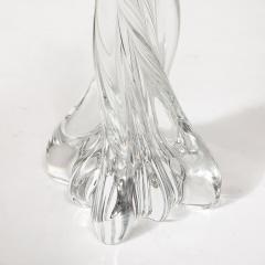  Baccarat Mid Century Modernist Spiral Form Crystal Table Lamp signed Baccarat - 4266014