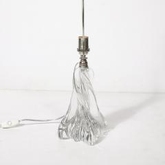  Baccarat Mid Century Modernist Spiral Form Crystal Table Lamp signed Baccarat - 4266015