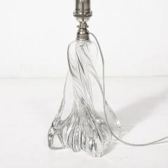  Baccarat Mid Century Modernist Spiral Form Crystal Table Lamp signed Baccarat - 4266016