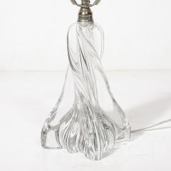  Baccarat Mid Century Modernist Spiral Form Crystal Table Lamp signed Baccarat - 4266017