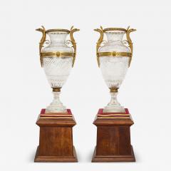  Baccarat Monumental Pair of Cut Crystal and Gilt Bronze Vases by Baccarat - 4678830