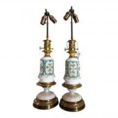  Baccarat Pair of Antique Baccarat French Opaline Glass Designer Table Lamps - 1721825