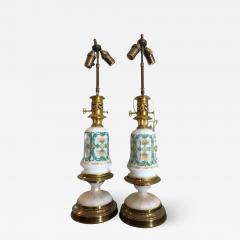  Baccarat Pair of Antique Baccarat French Opaline Glass Designer Table Lamps - 1721988