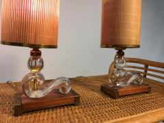  Baccarat Pair of Baccarat Style Art Deco Lamps - 530904