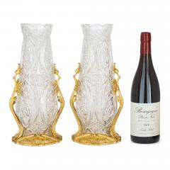  Baccarat Pair of French Art Nouveau crystal and ormolu vases by Baccarat - 4272156