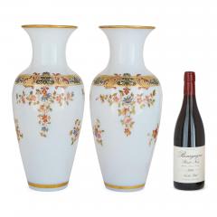  Baccarat Pair of French antique opaline glass vases by Baccarat - 4330132