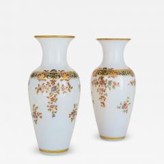  Baccarat Pair of French antique opaline glass vases by Baccarat - 4332585