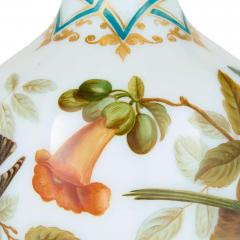  Baccarat Pair of antique French hand painted opaline glass vases by Baccarat - 4283682