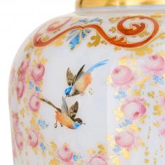  Baccarat Pair of antique floral opaline glass vases by Baccarat - 4247676