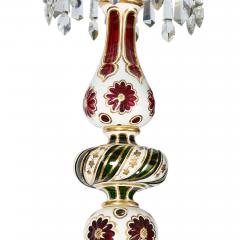  Baccarat Pair of large French antique overlay glass chandeliers by Baccarat - 4113613