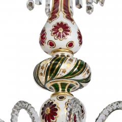  Baccarat Pair of large French antique overlay glass chandeliers by Baccarat - 4113614