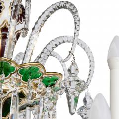  Baccarat Pair of large French antique overlay glass chandeliers by Baccarat - 4113615