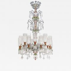  Baccarat Very large antique overlay glass chandelier by Baccarat - 4426778