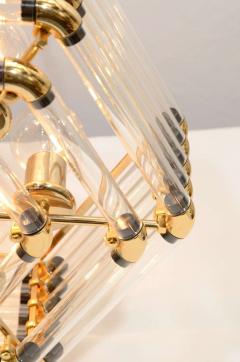  Bakalowits Sohne AUSTRIAN MID CENTURY MODERNIST TUBULAR GLASS GOLD PLATED FRAME CHANDELIER - 4406921