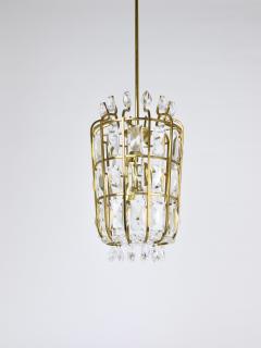  Bakalowits Sohne Bakalowits Vienna Brass Crystal Chandelier Lantern Pendant Lamp Austria 1950 - 4549020
