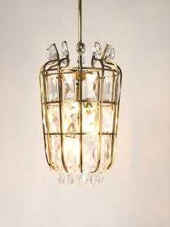  Bakalowits Sohne Bakalowits Vienna Brass Crystal Chandelier Lantern Pendant Lamp Austria 1950 - 4549024
