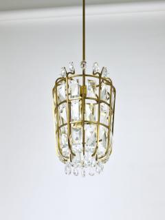  Bakalowits Sohne Bakalowits Vienna Brass Crystal Chandelier Lantern Pendant Lamp Austria 1950 - 4549033