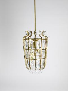  Bakalowits Sohne Bakalowits Vienna Brass Crystal Chandelier Lantern Pendant Lamp Austria 1950 - 4549034