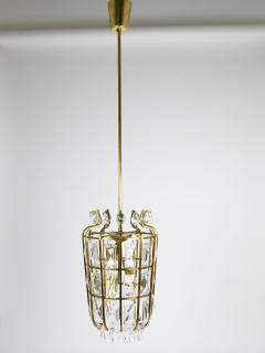  Bakalowits Sohne Bakalowits Vienna Brass Crystal Chandelier Lantern Pendant Lamp Austria 1950 - 4549036