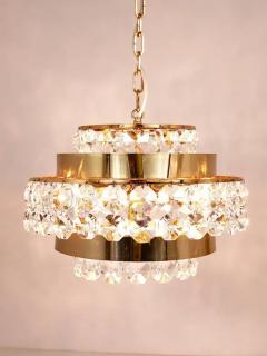  Bakalowits Sohne Bakalowits Vienna Gold Plated Brass Diamond Crystals Chandelier Austria 1970 - 4047601