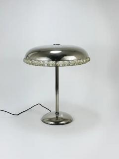  Bakalowits Sohne Bakalowits Vienna Nickel Crystal Mushroom Table Desk Side Lamp Austria 1950s - 4067650