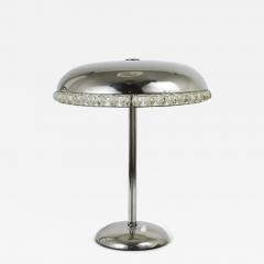  Bakalowits Sohne Bakalowits Vienna Nickel Crystal Mushroom Table Desk Side Lamp Austria 1950s - 4069655