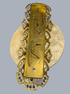 Bakalowits Sohne PAIR OF MID CENTURY BRASS FILAGREE FACETED CRYSTAL WALL SCONCES - 4512581