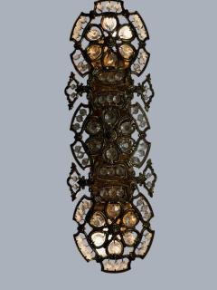  Bakalowits Sohne PAIR OF MID CENTURY BRASS FILAGREE FACETED CRYSTAL WALL SCONCES - 4512583