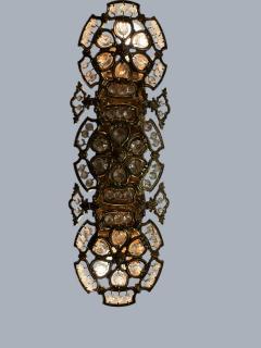  Bakalowits Sohne PAIR OF MID CENTURY BRASS FILAGREE FACETED CRYSTAL WALL SCONCES - 4512585