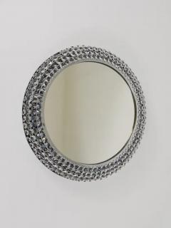  Bakalowits Sohne Round Bakalowits Style Faceted Crystal Chrome Backlit Wall Mirror 1960s - 4049821