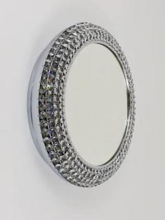  Bakalowits Sohne Round Bakalowits Style Faceted Crystal Chrome Backlit Wall Mirror 1960s - 4049822