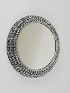  Bakalowits Sohne Round Bakalowits Style Faceted Crystal Chrome Backlit Wall Mirror 1960s - 4049823