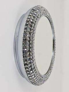 Bakalowits Sohne Round Bakalowits Style Faceted Crystal Chrome Backlit Wall Mirror 1960s - 4049826
