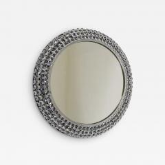  Bakalowits Sohne Round Bakalowits Style Faceted Crystal Chrome Backlit Wall Mirror 1960s - 4054027