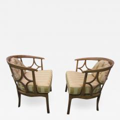  Baker Furniture Company Amazing Pair of Billy Haines Barrel Back Chairs Regency Modern - 1561441