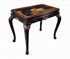  Baker Furniture Company Baker Chinoiserie Lacquered Side Table with Gilt Detailing - 4607797
