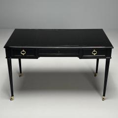  Baker Furniture Company Baker Furniture Hollywood Regency Writing Desk Black Lacquer Bronze 1960s - 3782665