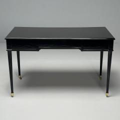  Baker Furniture Company Baker Furniture Hollywood Regency Writing Desk Black Lacquer Bronze 1960s - 3782666