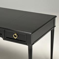  Baker Furniture Company Baker Furniture Hollywood Regency Writing Desk Black Lacquer Bronze 1960s - 3782667